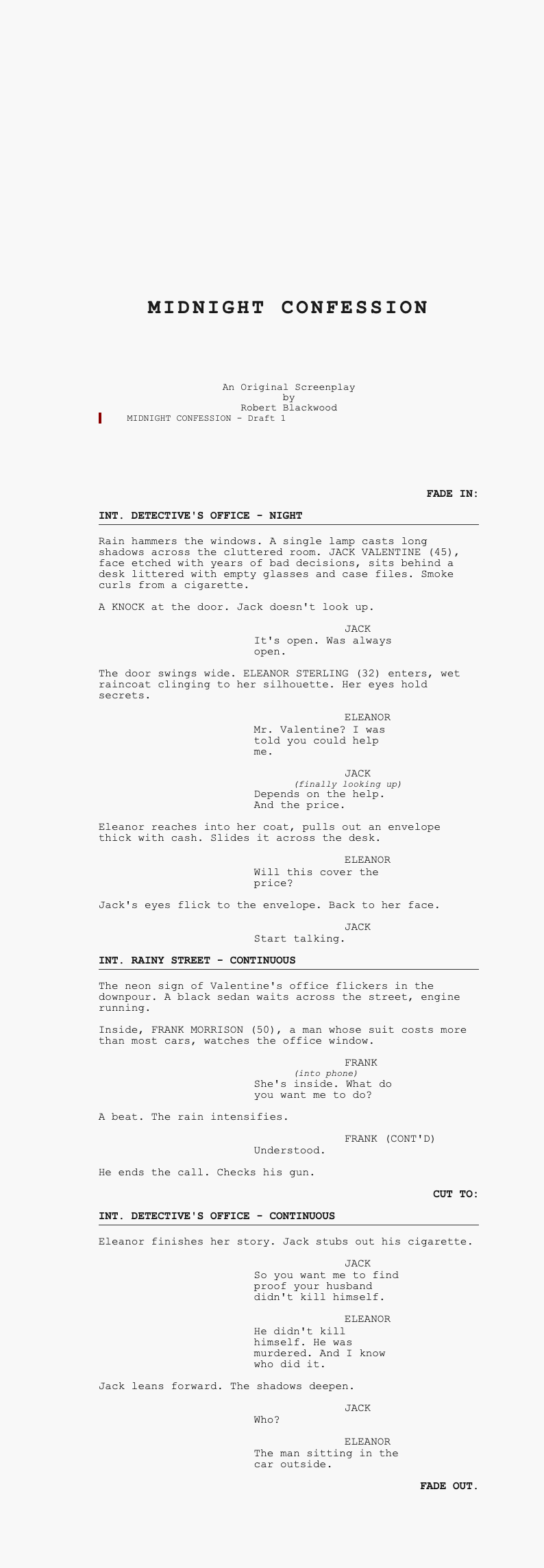 Film noir screenplay